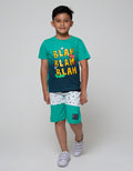 Little M Short Pants Knit Karet Cut N Sewn Splash