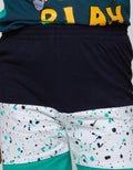 Little M Short Pants Knit Karet Cut N Sewn Splash