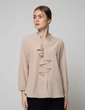 St. Yves Long Sleeve Blouse Top Ruffle