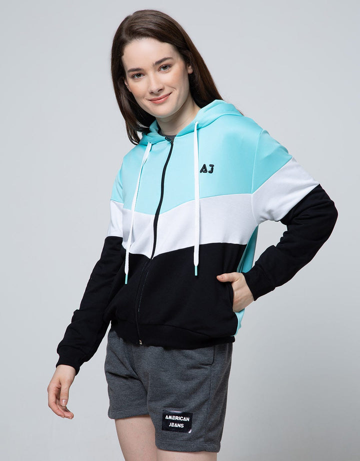 American Jeans Jacket Hoodie Urban Leisure Combine Scuba Terry