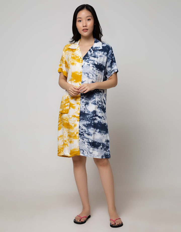 SS MIDI DRESS ABSTRA