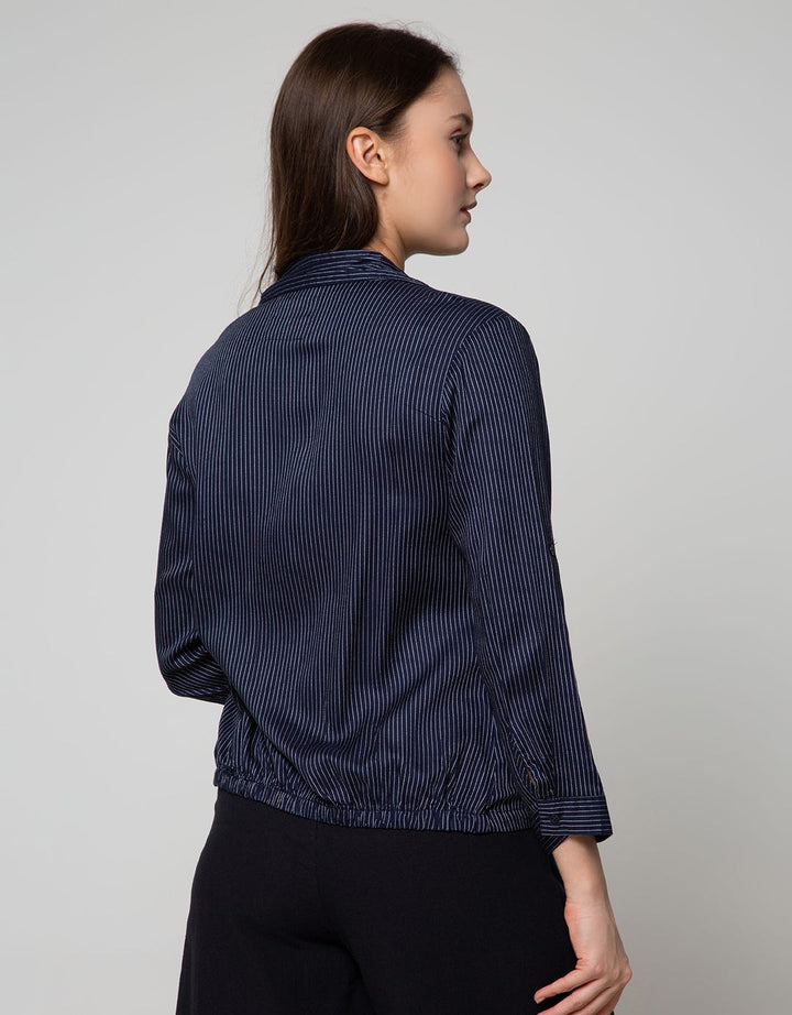 Nevada Long Sleeve Shirt Top Rayon Stripe