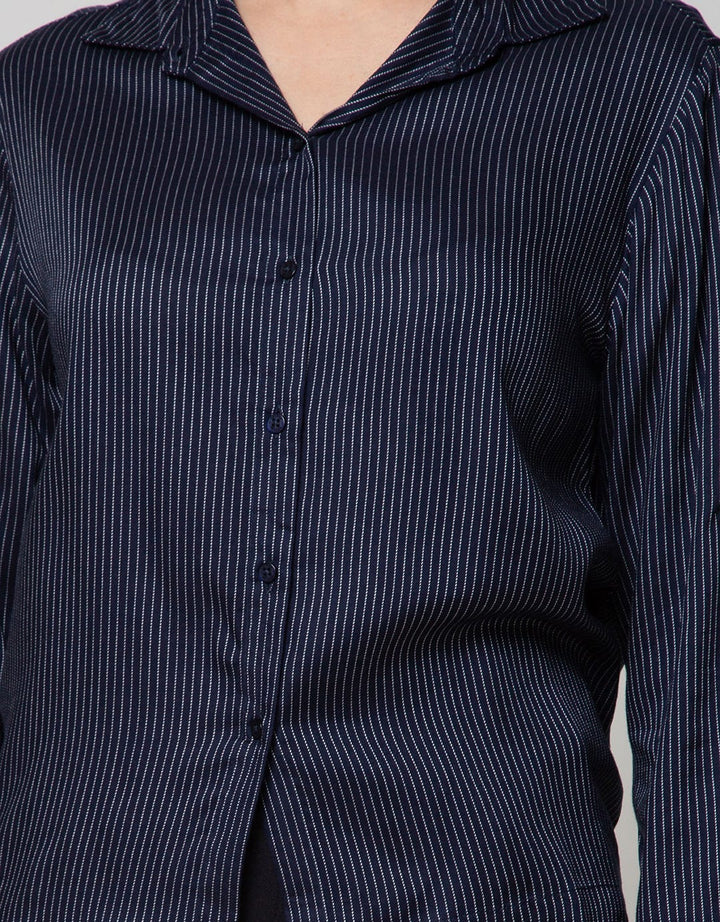 Nevada Long Sleeve Shirt Top Rayon Stripe