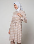 Annisa Long Sleeve Tunic Checks Print Long Shirt