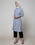 Annisa Long Sleeve Tunic Checks Print Long Shirt