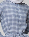 Annisa Long Sleeve Tunic Checks Print Long Shirt