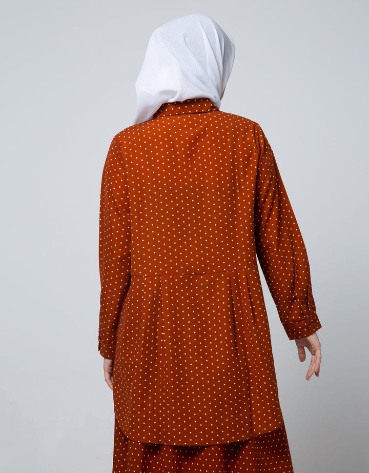 Annisa Long Sleeve Mini Polka Dot Shirt