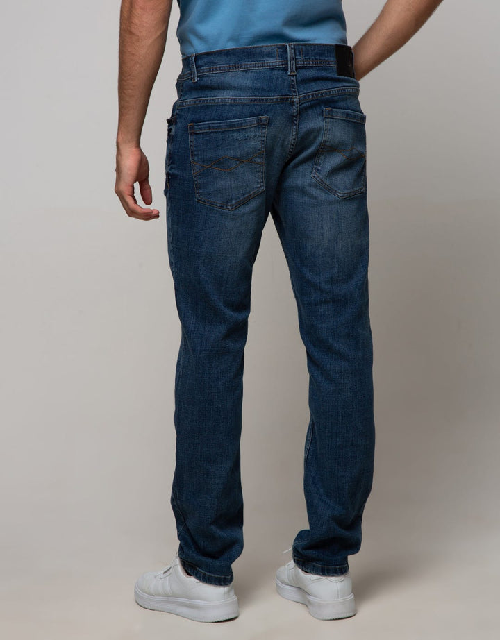 Nevada Denim Long Pants Slim Fit Wringkle
