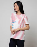 Disney Short Sleeve T-Shirt Tee Character Speak Cinderella Stripe