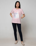 Disney Short Sleeve T-Shirt Tee Character Speak Cinderella Stripe