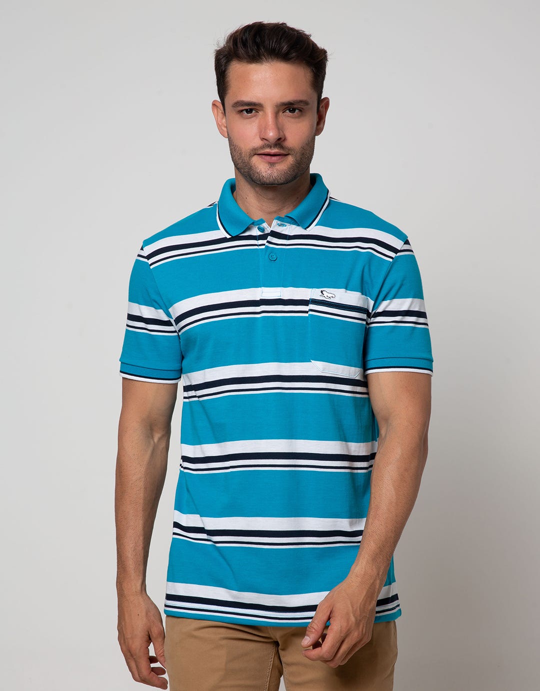 Walrus Men's Polo Shirt Combination Stripe Motif