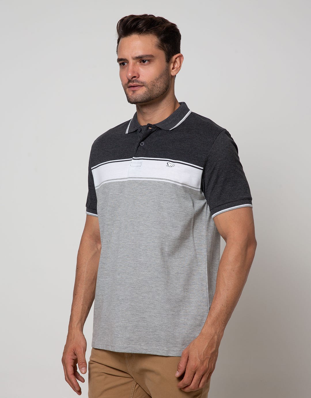 Walrus Men's Polo Shirt Large Stripe Pattern