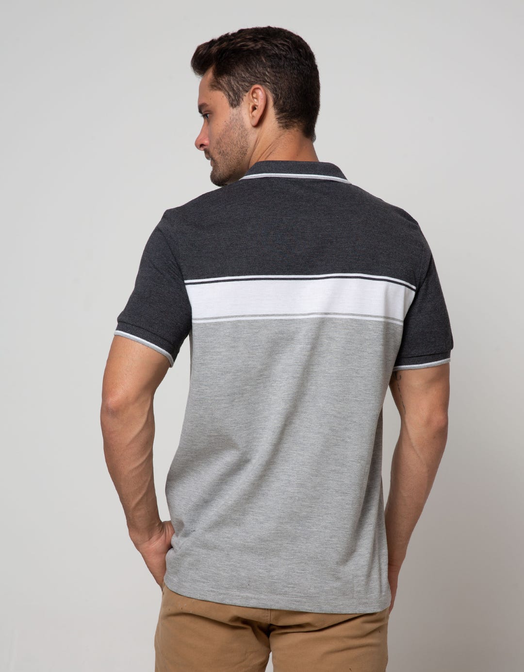 Walrus Men's Polo Shirt Large Stripe Pattern
