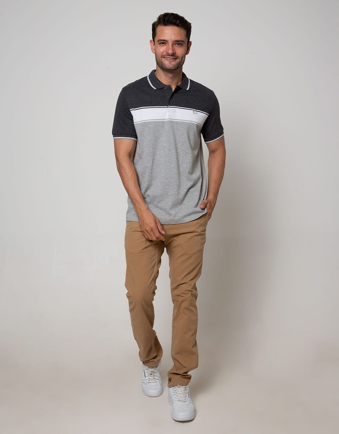 Walrus Men's Polo Shirt Large Stripe Pattern
