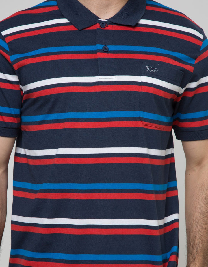 Walrus Kaos Polo Pria Motif Garis (Salur)