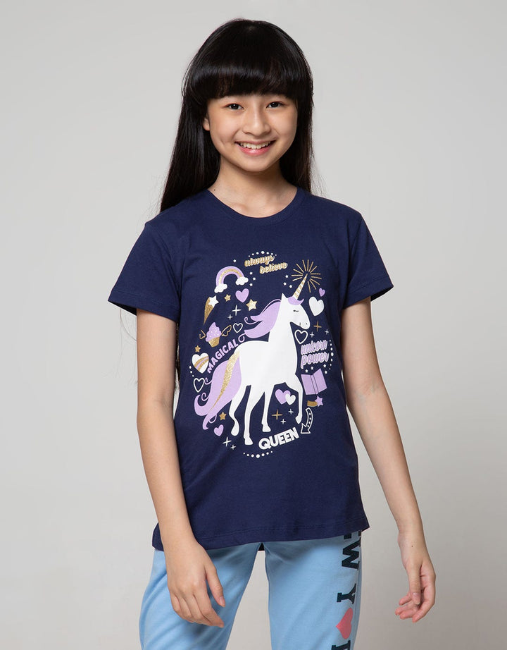 Aero Kids Short Sleeve T-Shirt Unicorn Queen