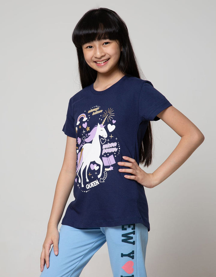 Aero Kids Short Sleeve T-Shirt Unicorn Queen