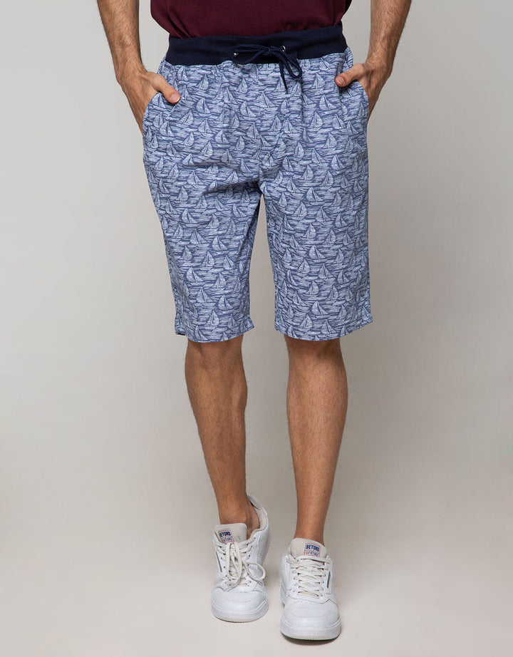 Nevada Short Pants Woven With Rib Manset Waist Print