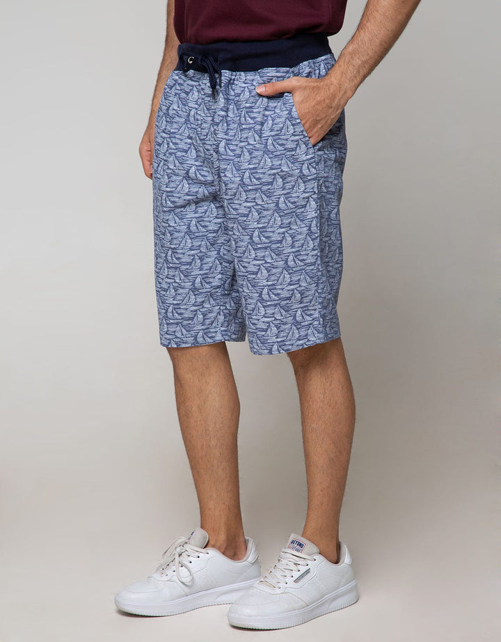 Nevada Short Pants Woven With Rib Manset Waist Print