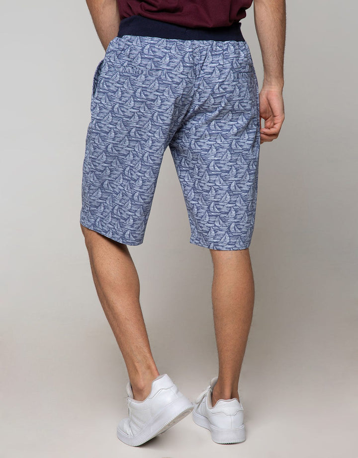 Nevada Short Pants Woven With Rib Manset Waist Print