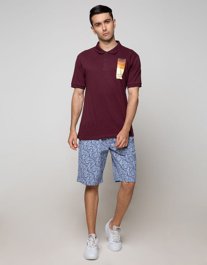 Nevada Short Pants Woven With Rib Manset Waist Print