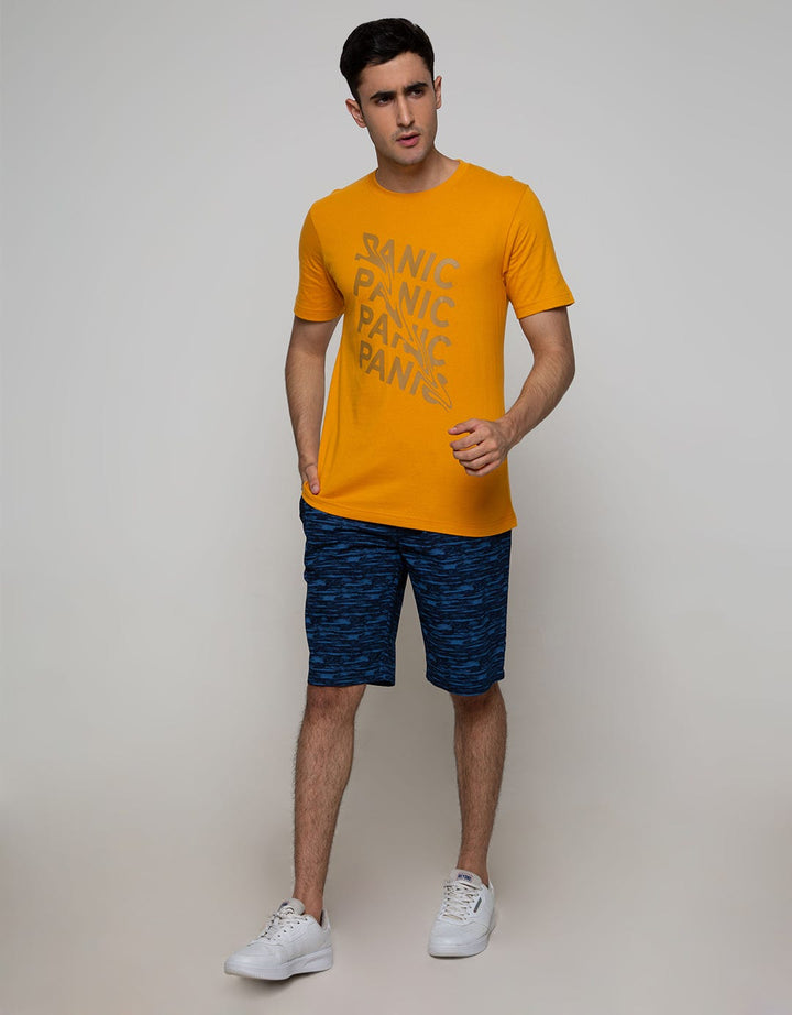 Nevada Short Pants Woven With Rib Manset Waist Print