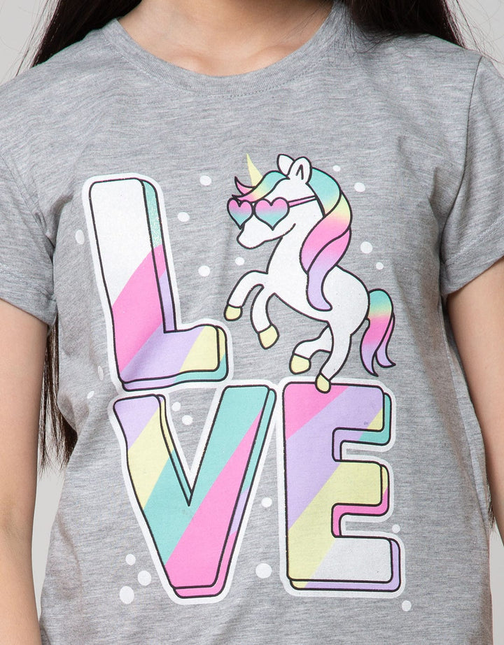 Aero Kids Short Sleeve T-Shirt Unicorn Love