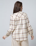 Connexion Long Sleeve Blouse Cott Print Check