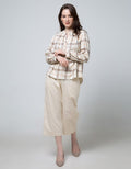 Connexion Long Sleeve Blouse Cott Print Check
