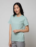 Connexion Short Sleeve T-Shirt Cotton Babyterry Basic Wide Hem Sleeve Op:Peppermint:S:Solid:Short Sleeve T-Shirt