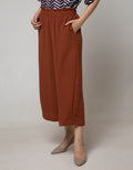 Connexion Long Pants Palazo Poly Texture Elastic Waist Wide