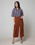 Connexion Long Pants Palazo Poly Texture Elastic Waist Wide