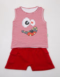 Banana Baby Boy Singlet Set with Monster Print Stripes