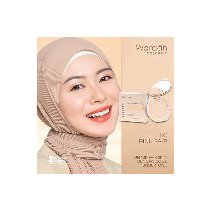 Wardah Colorfit Velvet Powder Foundation 11C Pink Fair 11 g