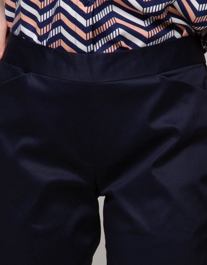 Connexion Long Pants Pts Backside Band Twl Stn Fps-037B:Navy Blue:8:Solid:Long Pants