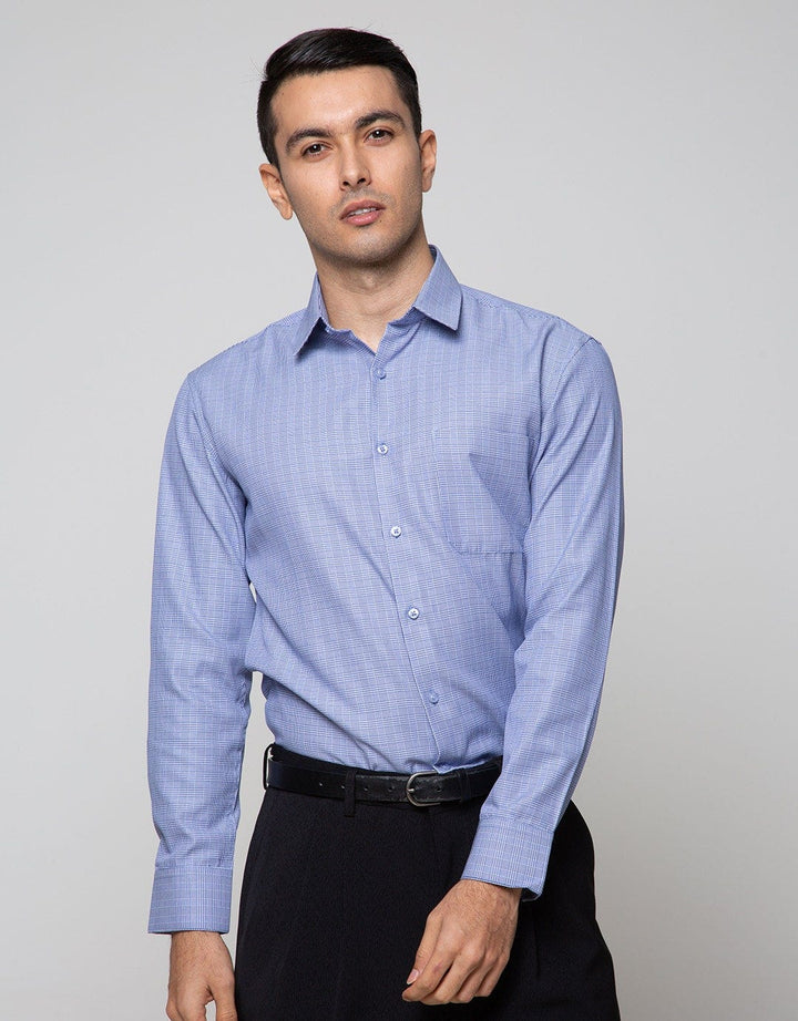 Stanley Adams Long Sleeve Shirt Check Slim Point Collar