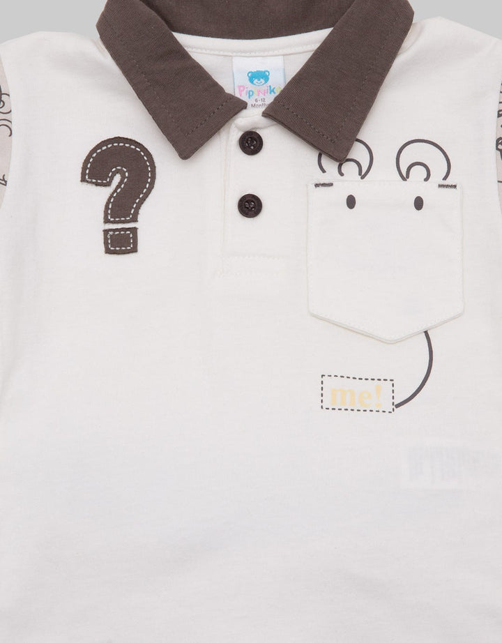 Pipiniko Short Sleeve T-Shirt Bear Collar Combination