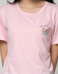 Details Short Sleeve T-Shirt Butterfly Chest Pocket Small