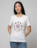 Details Short Sleeve Butterfly Moon Chest T-Shirt
