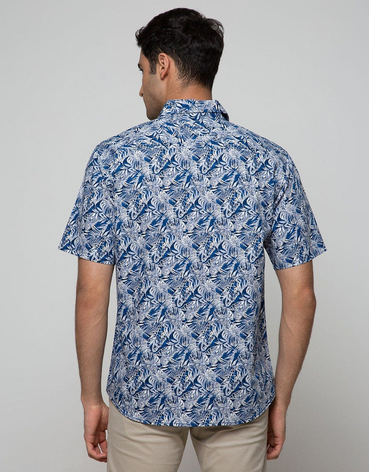 Cole Short Sleeve Shirt Woven Print Leaves