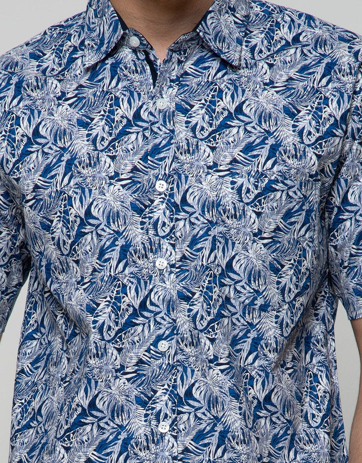 Cole Short Sleeve Shirt Woven Print Leaves