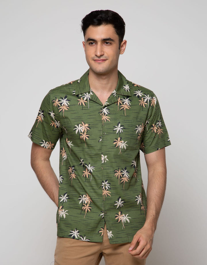 Details Short Sleeve Shirt Rayon Print