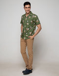 Details Short Sleeve Shirt Rayon Print