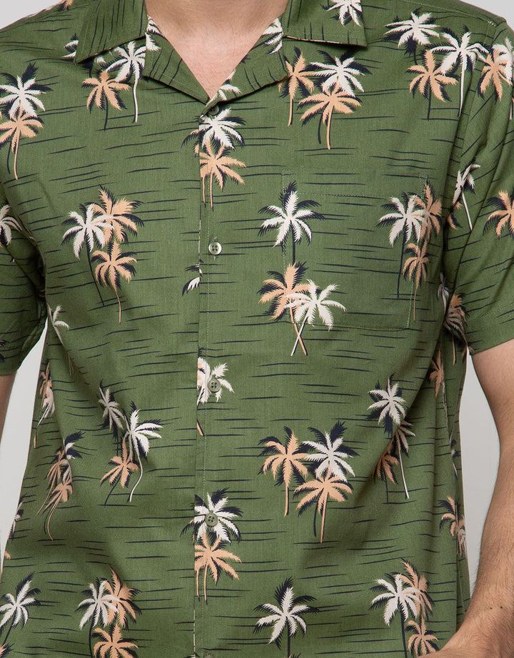 Details Short Sleeve Shirt Rayon Print