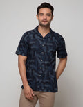 Details Short Sleeve Shirt Poplin Print Leaves