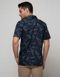 Details Short Sleeve Shirt Poplin Print Leaves