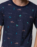 Details Short Sleeve T-Shirt Print Stripe