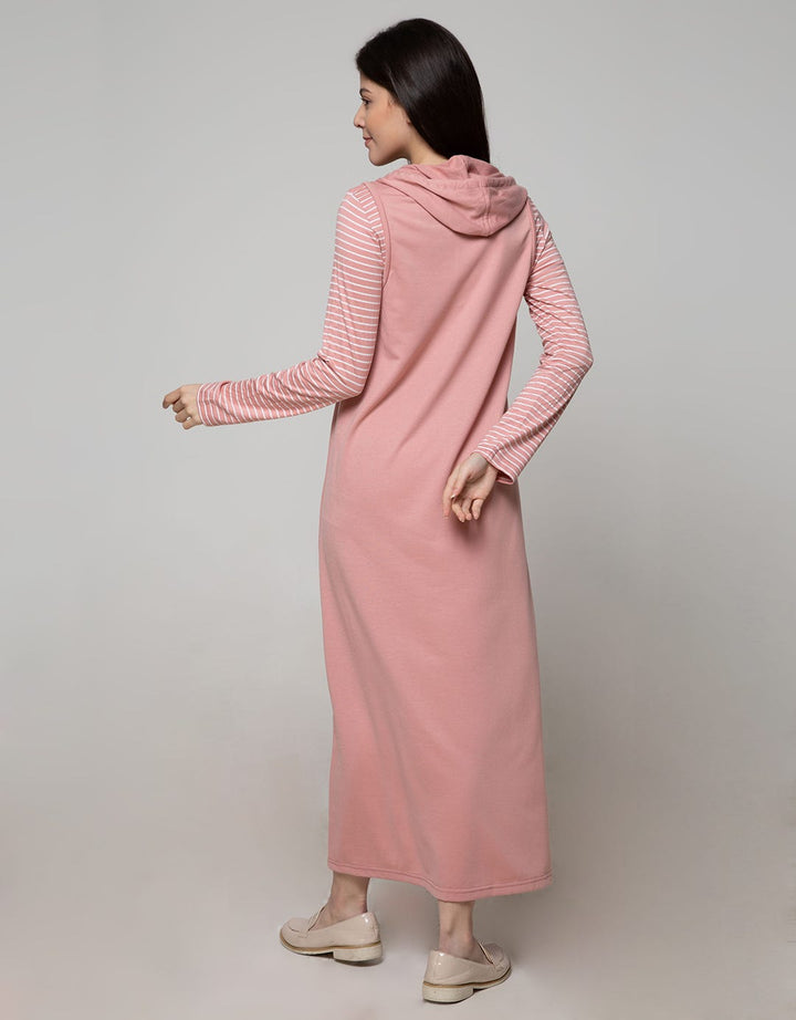 Exit Pinky Sporty Longdress With Hoodie