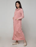 Exit Pinky Sporty Longdress With Hoodie