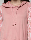 Exit Pinky Sporty Longdress With Hoodie